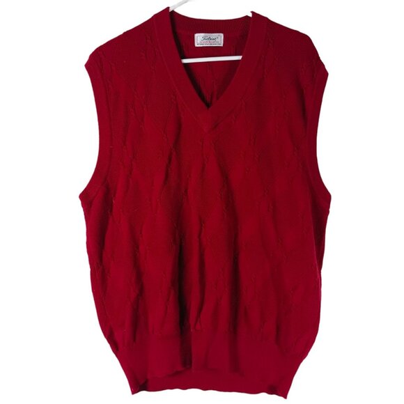 Titleist Other - Vintage Titleist Diamond Sweater Vest Mens L Red Preppy Golfcore Academia